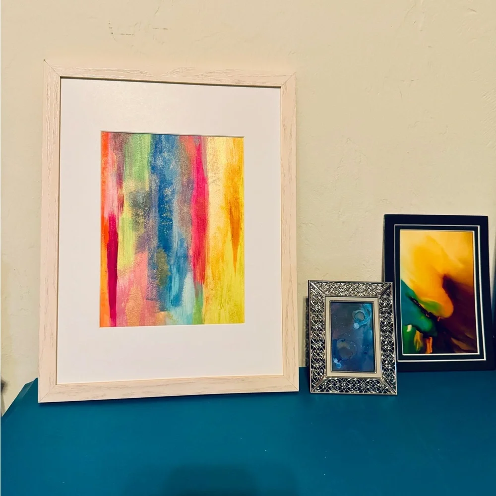 Original Nina Juniper Art “The Umbrella Formal” 10x13 Frame Colorful Art - Picture 9 of 9